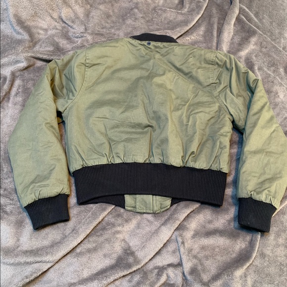 UNIF x Urban Outfitters Green / Black Bomber Jacket (Removable Faux Fur Hood) - Picture 6 of 6